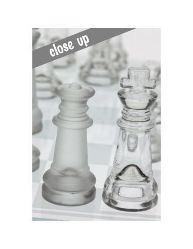 Juego de Ajedrez de Vidrio Gamie 25.4 cm - 32 Piezas Elegantes