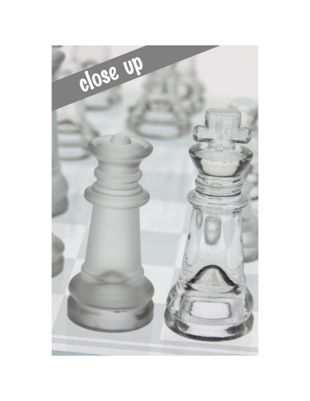 Juego de Ajedrez de Vidrio Gamie 25.4 cm - 32 Piezas Elegantes