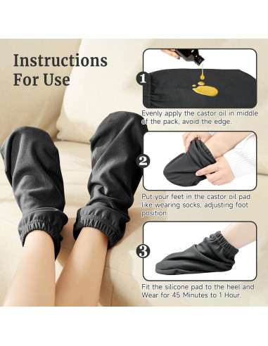 Calcetines de Aceite de Ricino Pedobi para Pies - Negros