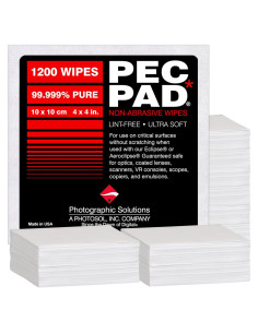 Toallitas Sin Pelusa PEC-PAD 10cm x 10cm para Lentes - 1200 Hojas