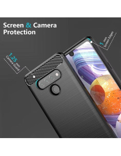 Funda para LG Stylo 6 LMQ730TM Negra TPU Fibra de Carbono 2