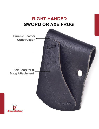 Frog de espada diestro Armory Replicas cuero negro 8.26 cm