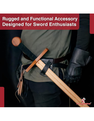 Frog de espada diestro Armory Replicas cuero negro 8.26 cm