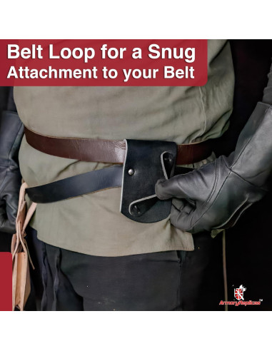 Frog de espada diestro Armory Replicas cuero negro 8.26 cm