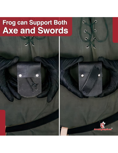 Frog de espada diestro Armory Replicas cuero negro 8.26 cm