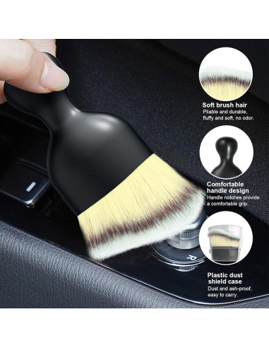 Cepillo de Detalle de Auto Ziciner con Cerdas Suaves Beige