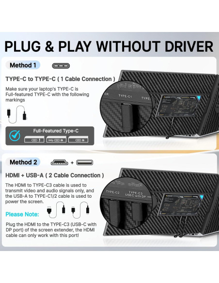 Extensor de Pantalla Doble Redalf 15.6" FHD 1080P para Laptop Extensor de Pantalla Doble Redalf 15.6" FHD 1080P para Laptop