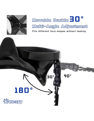 Gafas de natación Keary Adult Swim con cubierta nasal - Unisex