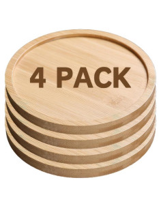 Salvamanteles de Bambú ROLUXENTIA 4 Pcs 15.5 cm Redondos
