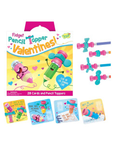 Tarjetas de San Valentín Peaceable Kingdom - 28 Adornos Fidget