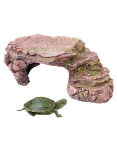 Plataforma de Sol para Tortugas BIGWE 15x26x8 cm Marrón