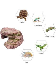 Plataforma de Sol para Tortugas BIGWE 15x26x8 cm Marrón 2