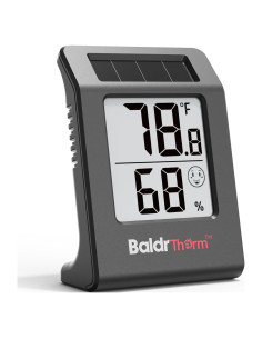 Higrómetro Digital Solar BaldrTherm 2.2'' Negro - Termómetro Interior
