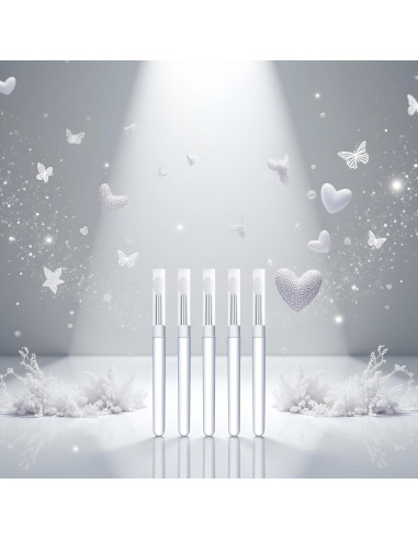 Set de 5 Pinceles de Silicona Blanca Seadiquiet para Uñas