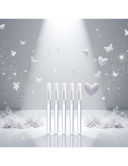 Set de 5 Pinceles de Silicona Blanca Seadiquiet para Uñas