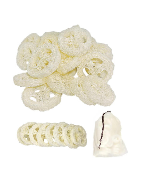 25 Rodajas de Lufa Natural 5cm para Jabón y Exfoliación
