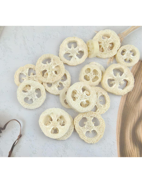 25 Rodajas de Lufa Natural 5cm para Jabón y Exfoliación