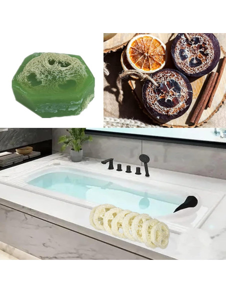 25 Rodajas de Lufa Natural 5cm para Jabón y Exfoliación