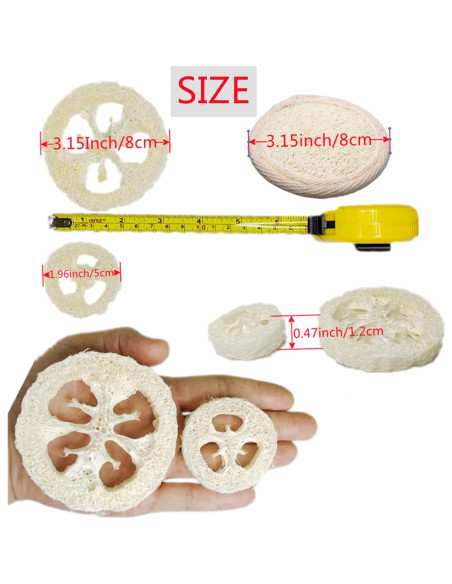 25 Rodajas de Lufa Natural 5cm para Jabón y Exfoliación