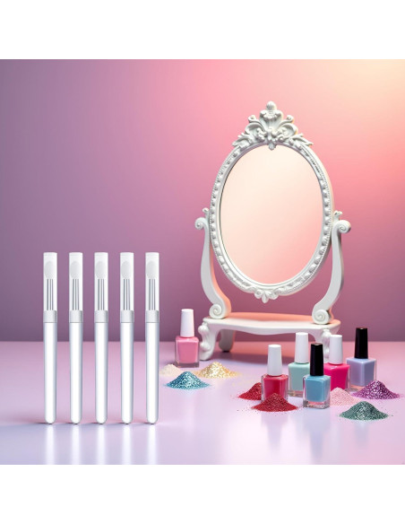 Set de 5 Pinceles de Silicona Blanca Seadiquiet para Uñas