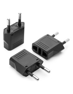 Adaptador de Enchufe Europeo Bates - 3 Piezas Negro