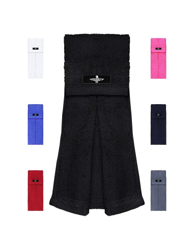 Toalla de Fútbol Exxact Sports Negra con Gancho y Bucle 50.8x10.16cm