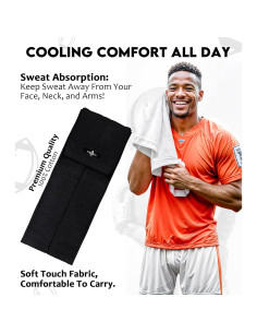 Toalla de Fútbol Exxact Sports Negra con Gancho y Bucle 50.8x10.16cm 2