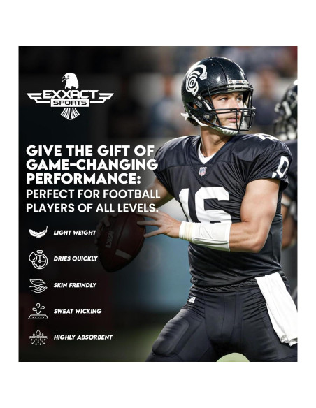 Toalla de Fútbol Exxact Sports Negra con Gancho y Bucle 50.8x10.16cm