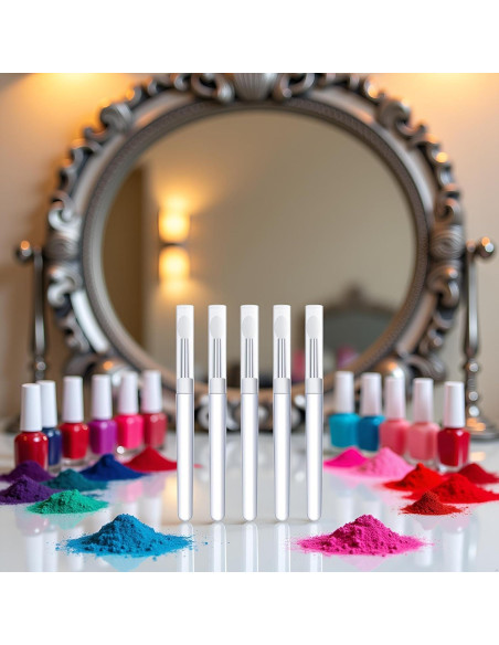 Set de 5 Pinceles de Silicona Blanca Seadiquiet para Uñas