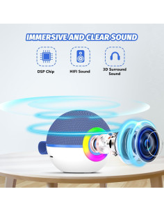 Máquina de Karaoke Mini Mgaolo T97 Bluetooth 5.3 con 2 Micrófonos 2