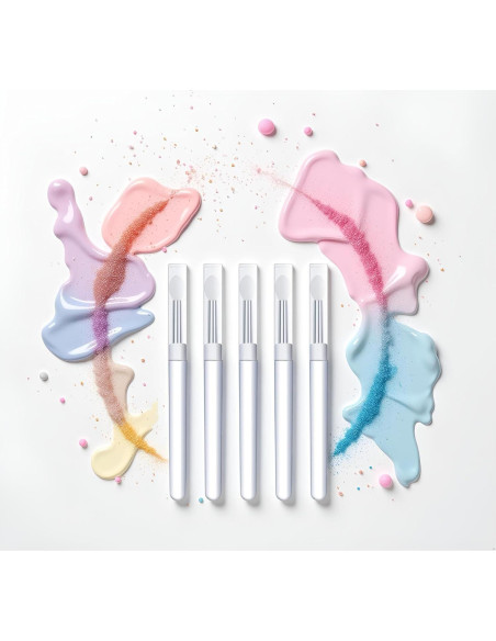 Set de 5 Pinceles de Silicona Blanca Seadiquiet para Uñas