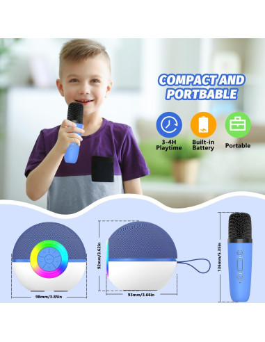 Máquina de Karaoke Mini Mgaolo T97 Bluetooth 5.3 con 2 Micrófonos