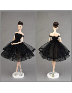 Vestido Tutu de Ballet Apatsuki para Muñeca 29cm Lentejuelas Negras 2