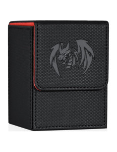 Caja de Barajas Coleccionables UAONO - Cuero PU Negro y Rojo