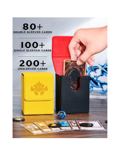 Caja de Barajas Coleccionables UAONO - Cuero PU Negro y Rojo 2