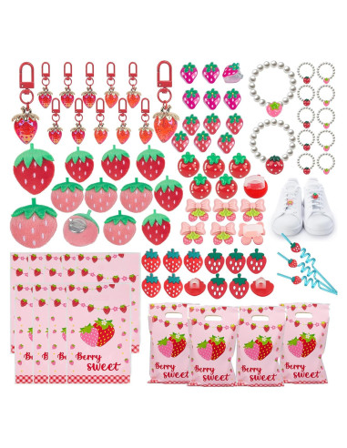 Set de Regalos de Fiesta de Cumpleaños Fresa 134 Piezas Niños