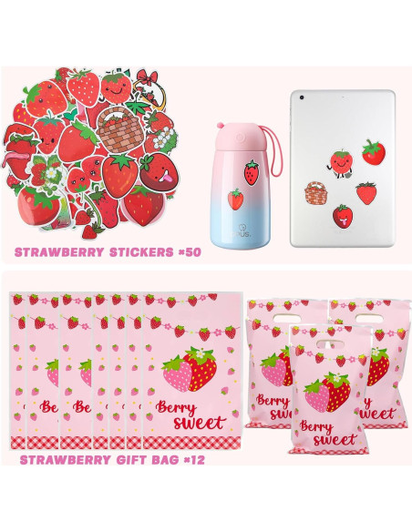 Set de Regalos de Fiesta de Cumpleaños Fresa 134 Piezas Niños
