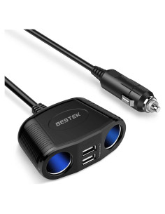 Adaptador Cargador Automóvil BESTEK 150W 2 Toma DC 2.4A USB