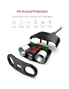 Adaptador Cargador Automóvil BESTEK 150W 2 Toma DC 2.4A USB 2