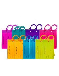 14 Etiquetas de Equipaje TravelMore Silicona PVC Colores Variados
