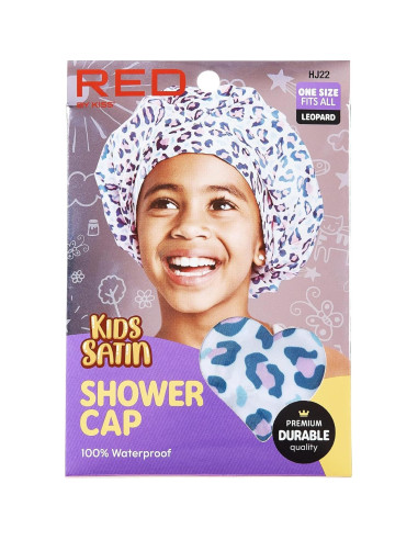 Gorro de Ducha Reutilizable Rojo por Kiss Leopardo para Niños