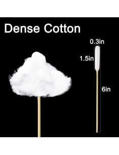 100 Bastones de Algodón Largos Egaageoi para Limpieza de Oídos 2