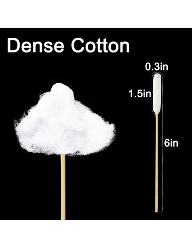 100 Bastones de Algodón Largos Egaageoi para Limpieza de Oídos