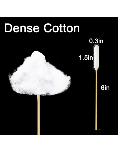 100 Bastones de Algodón Largos Egaageoi para Limpieza de Oídos