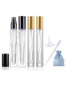 4 Botellas de Perfume Recargables 10ML JJKMALL con Accesorios