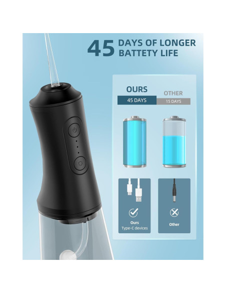 Irrigador Oral a Agua OKALA EFS 300ml IPX7 3 Modos Negro