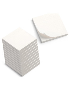 Notas Adhesivas Blancas Alfion 12pk 3x3 Pulgadas Cuadrícula