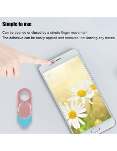 Cubierta de Webcam Zopsc Rosa Ultra Fina 3 Piezas Seguridad 2