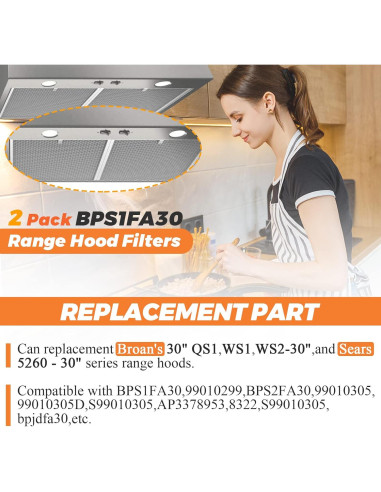 Filtro de Campana Extractora Beaquicy BPS1FA30 Aluminio 2 Piezas