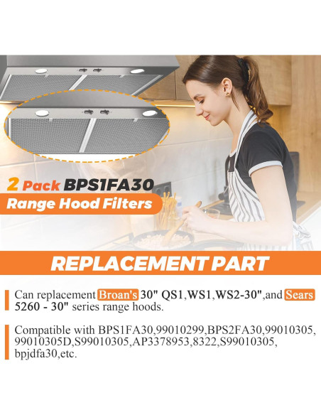 Filtro de Campana Extractora Beaquicy BPS1FA30 Aluminio 2 Piezas